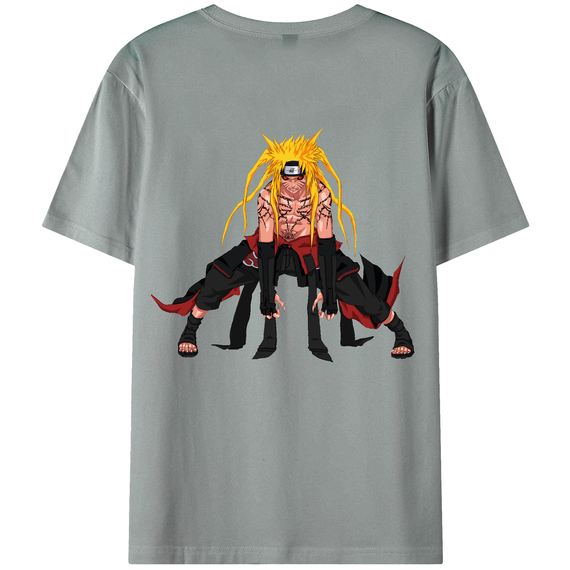 （画像用） NARUTO -ナルト- うずまき ナルト Uzumaki Naruto 綿100％ メンズ半袖Tシャツ（バックプリント） 通気性